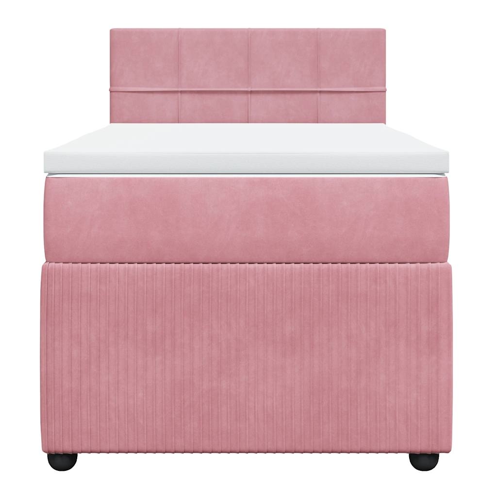 Box spring krevet s madracem ružičasti 80 x 200 cm baršunasti