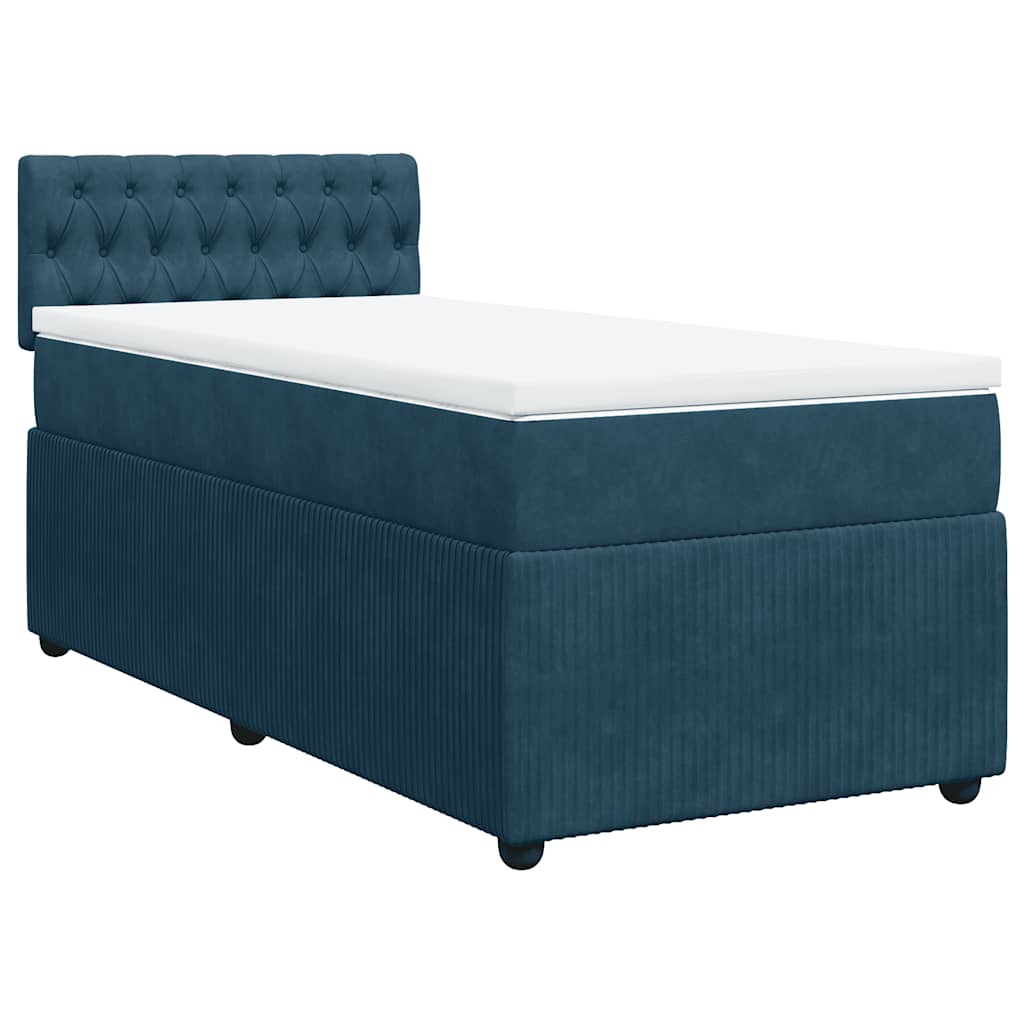 Box spring krevet s madracem plavi 80 x 200 cm baršunasti