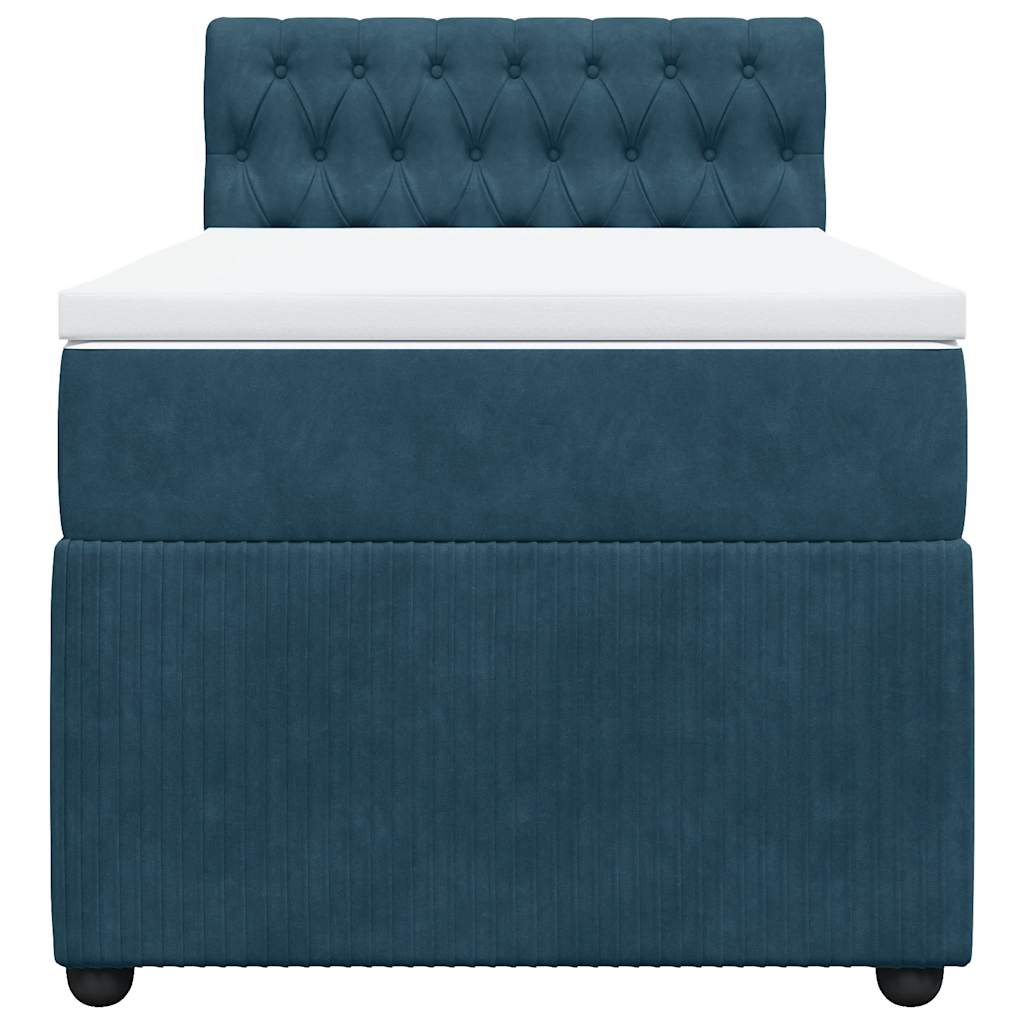 Box spring krevet s madracem plavi 80 x 200 cm baršunasti