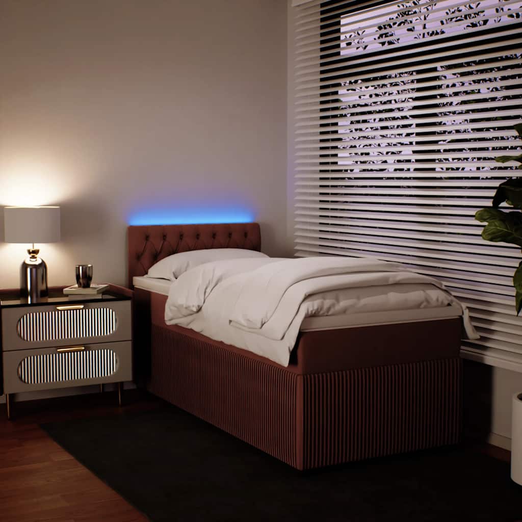 Box spring krevet s madracem ružičasti 80 x 200 cm baršunasti