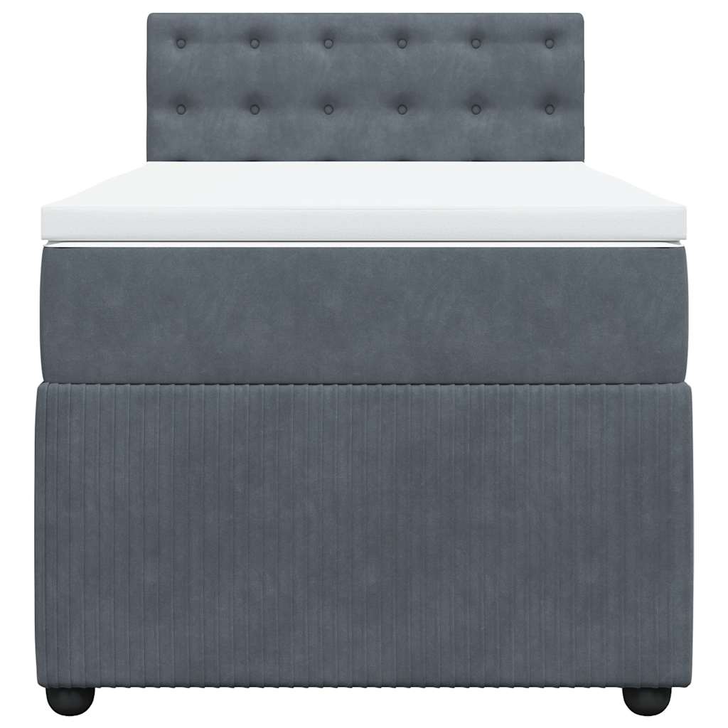 Box spring krevet s madracem tamnosivi 80 x 200 cm baršunasti