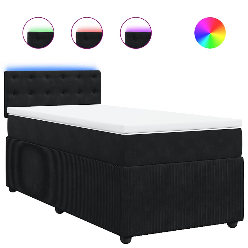 Box spring krevet s madracem crni 80 x 200 cm baršunasti