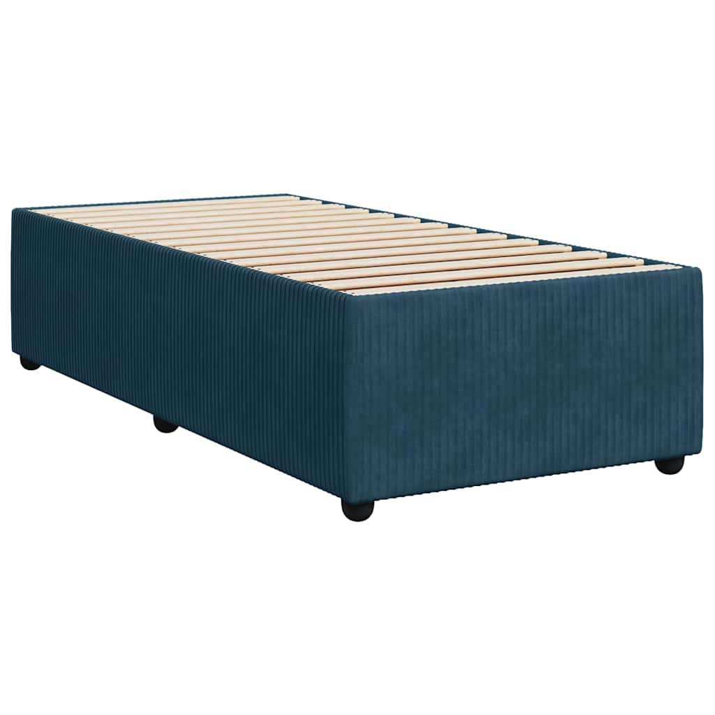 Box spring krevet s madracem plavi 80 x 200 cm baršunasti