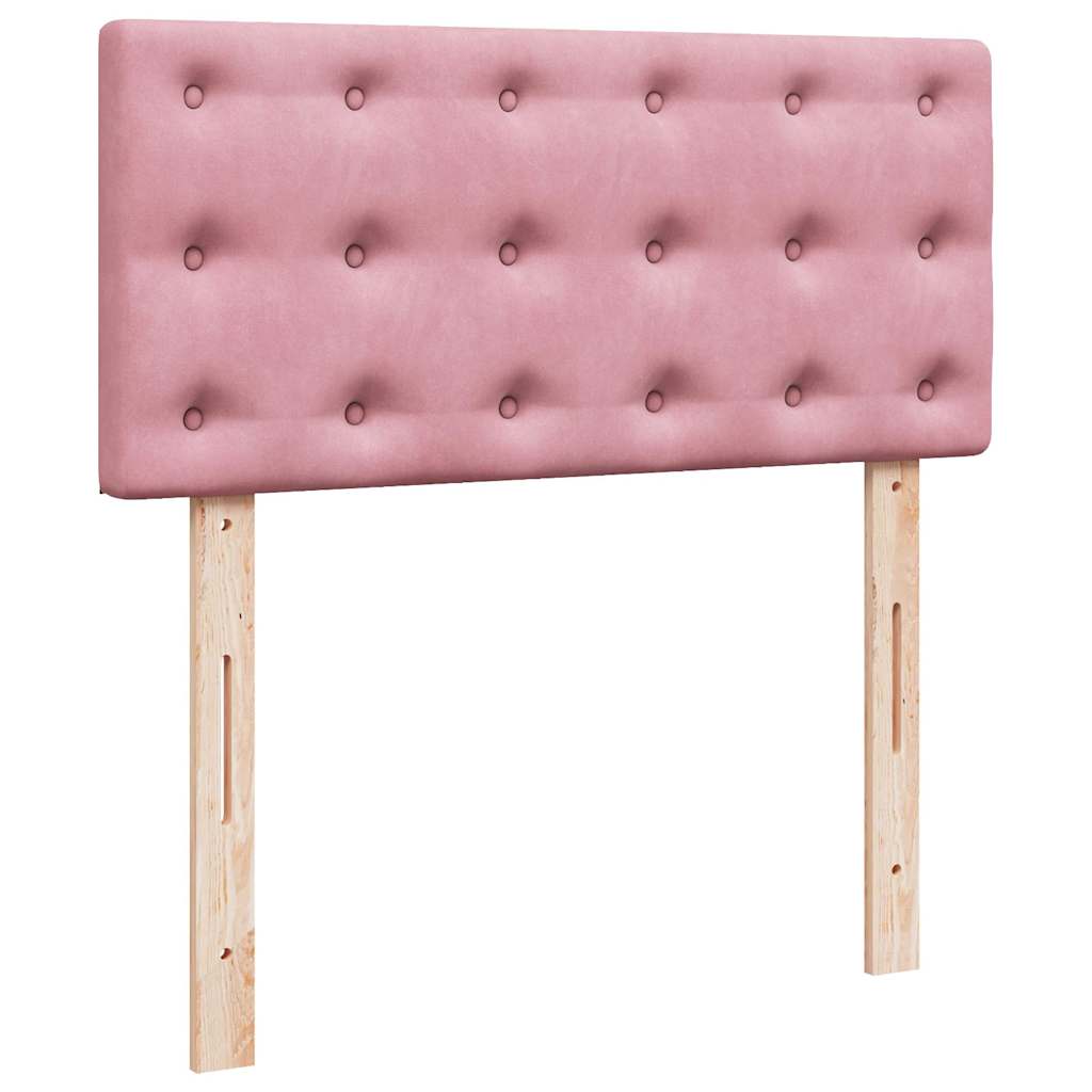 Box spring krevet s madracem ružičasti 80 x 200 cm baršunasti