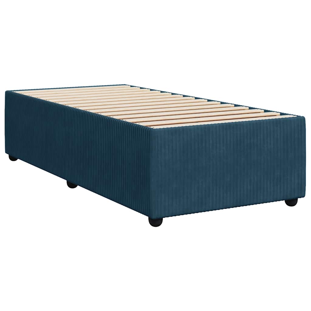 Box spring krevet s madracem plavi 90x190 cm baršunasti