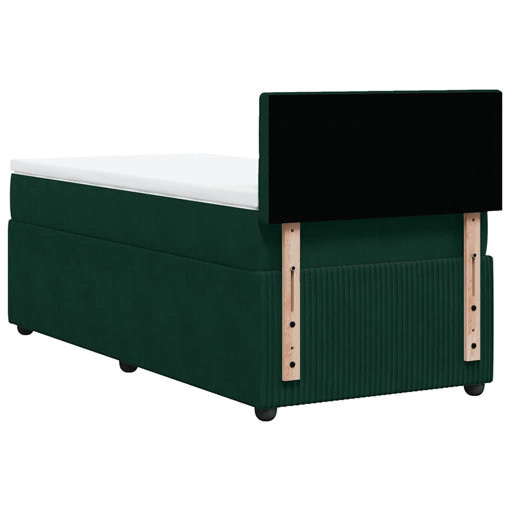 Box spring krevet s madracem tamnozeleni 90x190 cm baršunasti