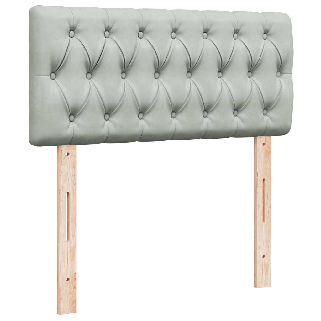 Box spring krevet s madracem svjetlosivi 90x190 cm baršunasti