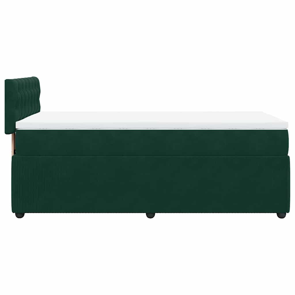 Box spring krevet s madracem tamnozeleni 90x190 cm baršunasti