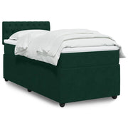 Box spring krevet s madracem tamnozeleni 90x190 cm baršunasti