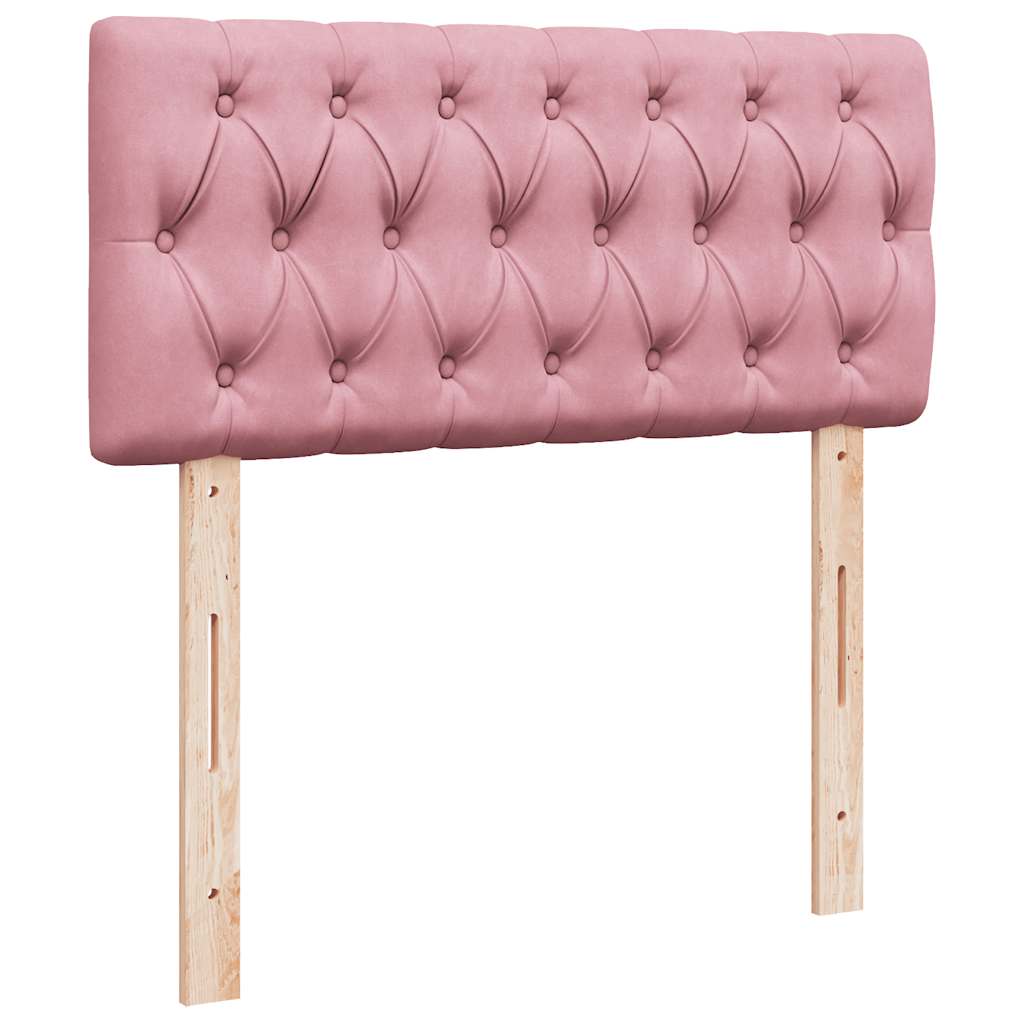 Box spring krevet s madracem ružičasti 90x190 cm baršunasti