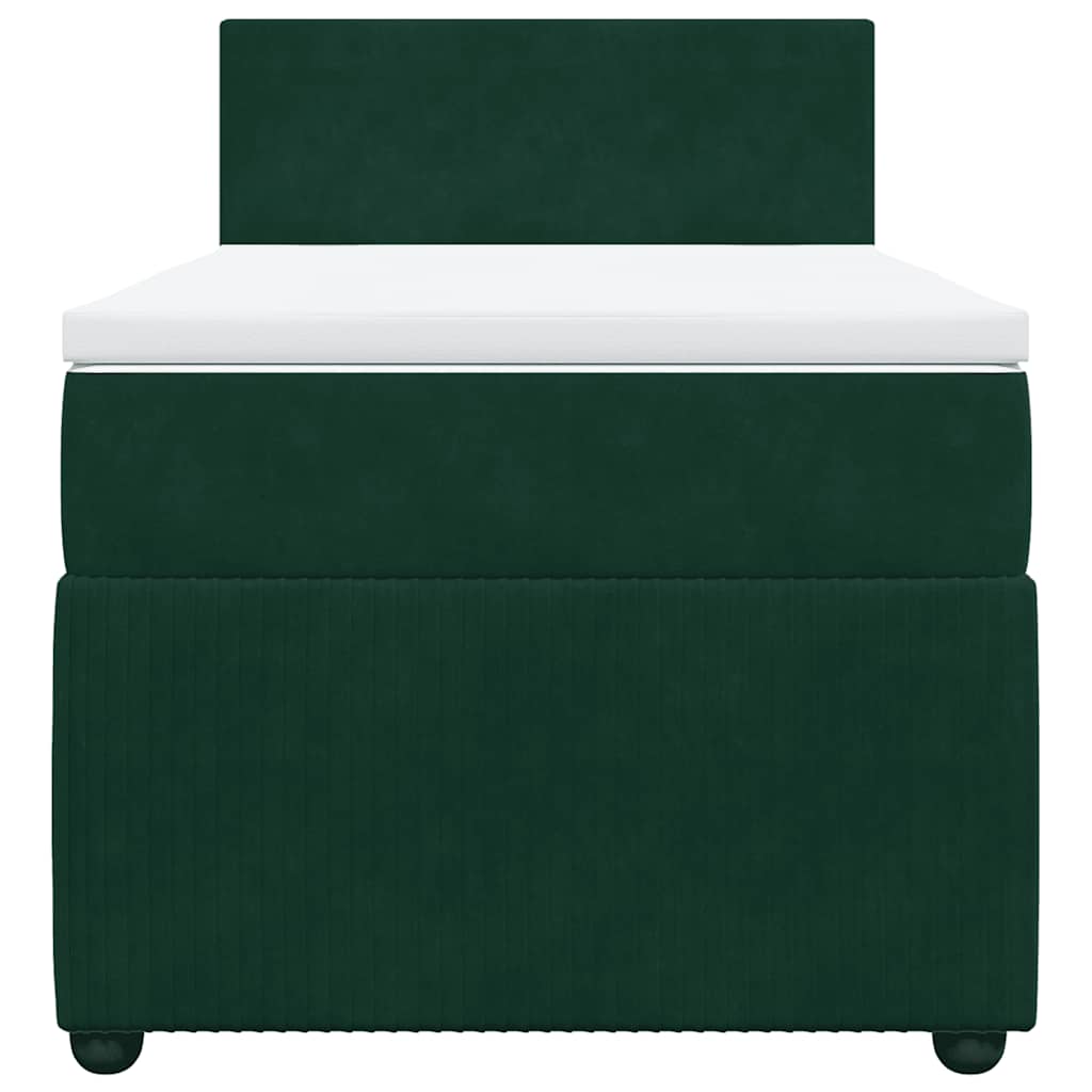 Box spring krevet s madracem tamnozeleni 90x200 cm baršunasti
