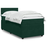 Box spring krevet s madracem tamnozeleni 90x200 cm baršunasti