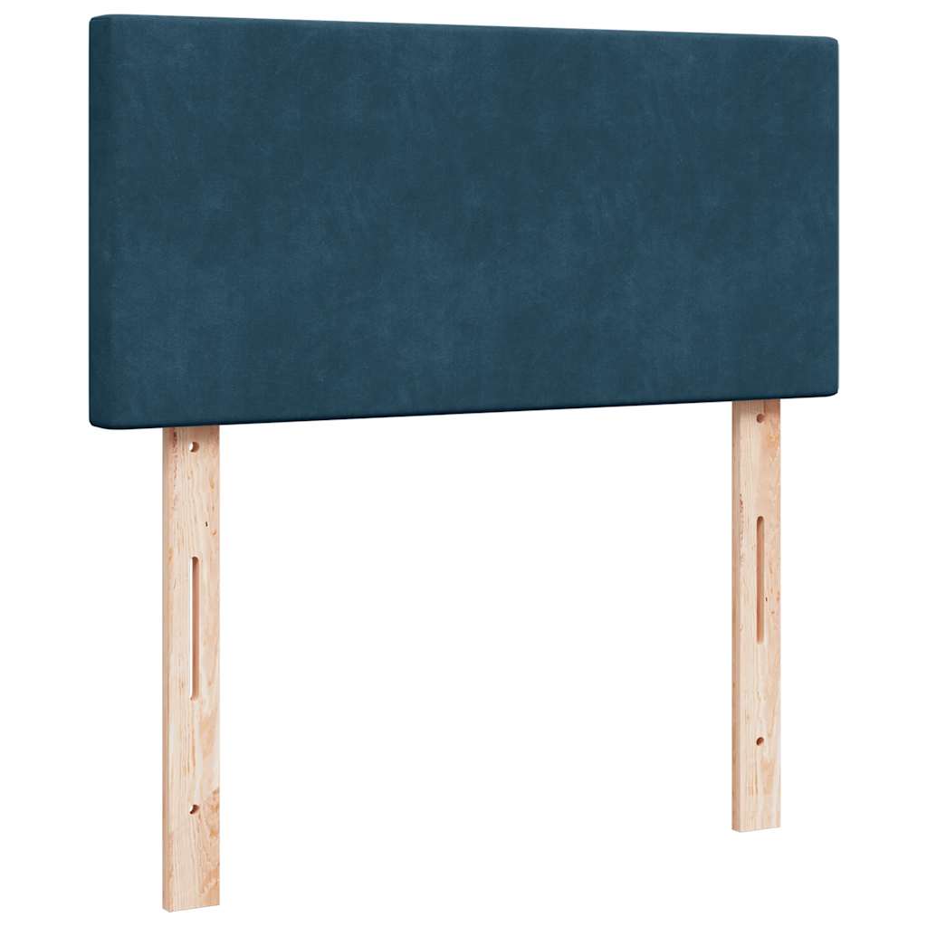 Box spring krevet s madracem plavi 90x200 cm baršunasti