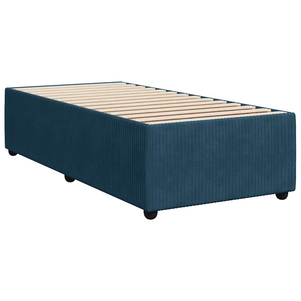 Box spring krevet s madracem plavi 90x200 cm baršunasti