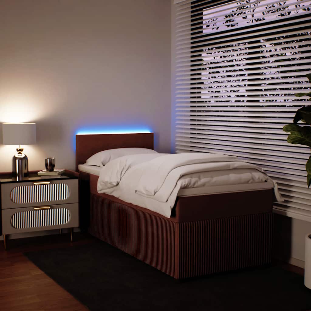 Box spring krevet s madracem ružičasti 90x200 cm baršunasti