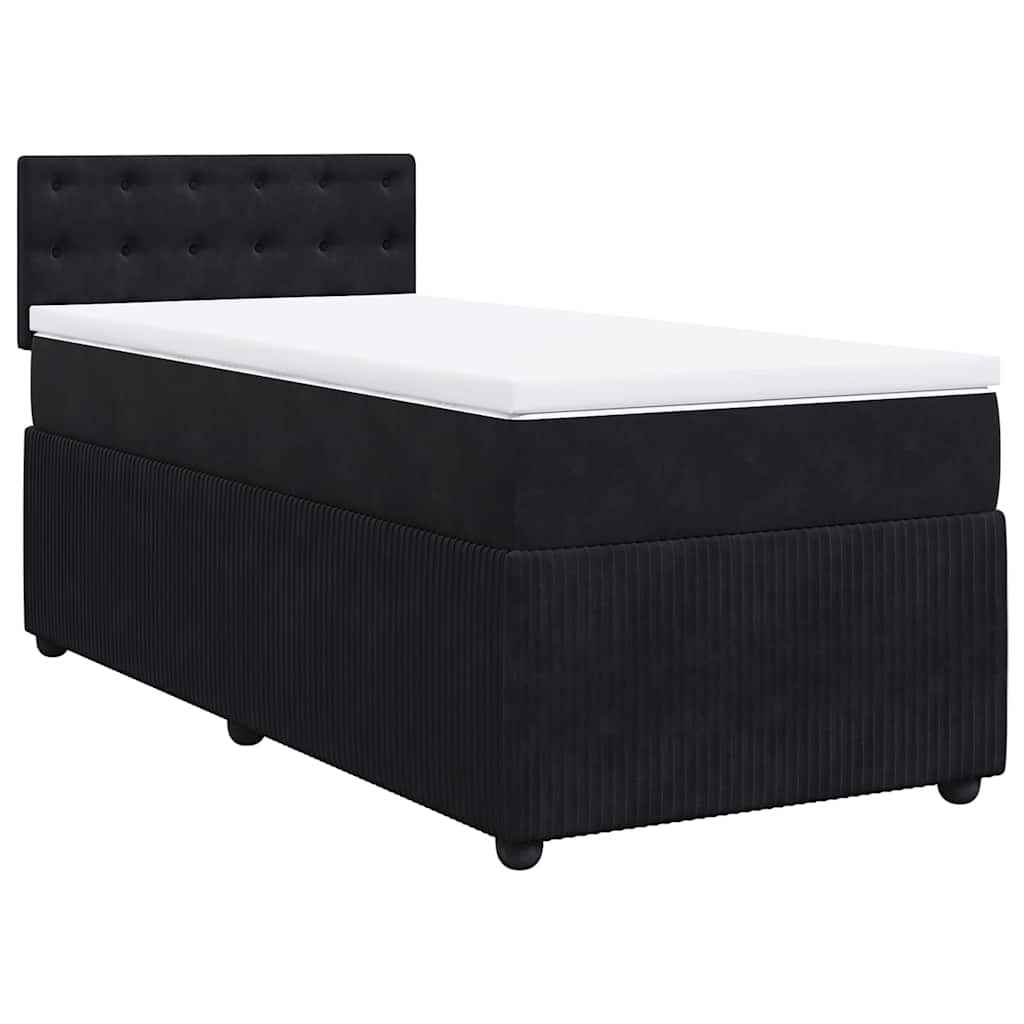 Box spring krevet s madracem crni 90x200 cm baršunasti