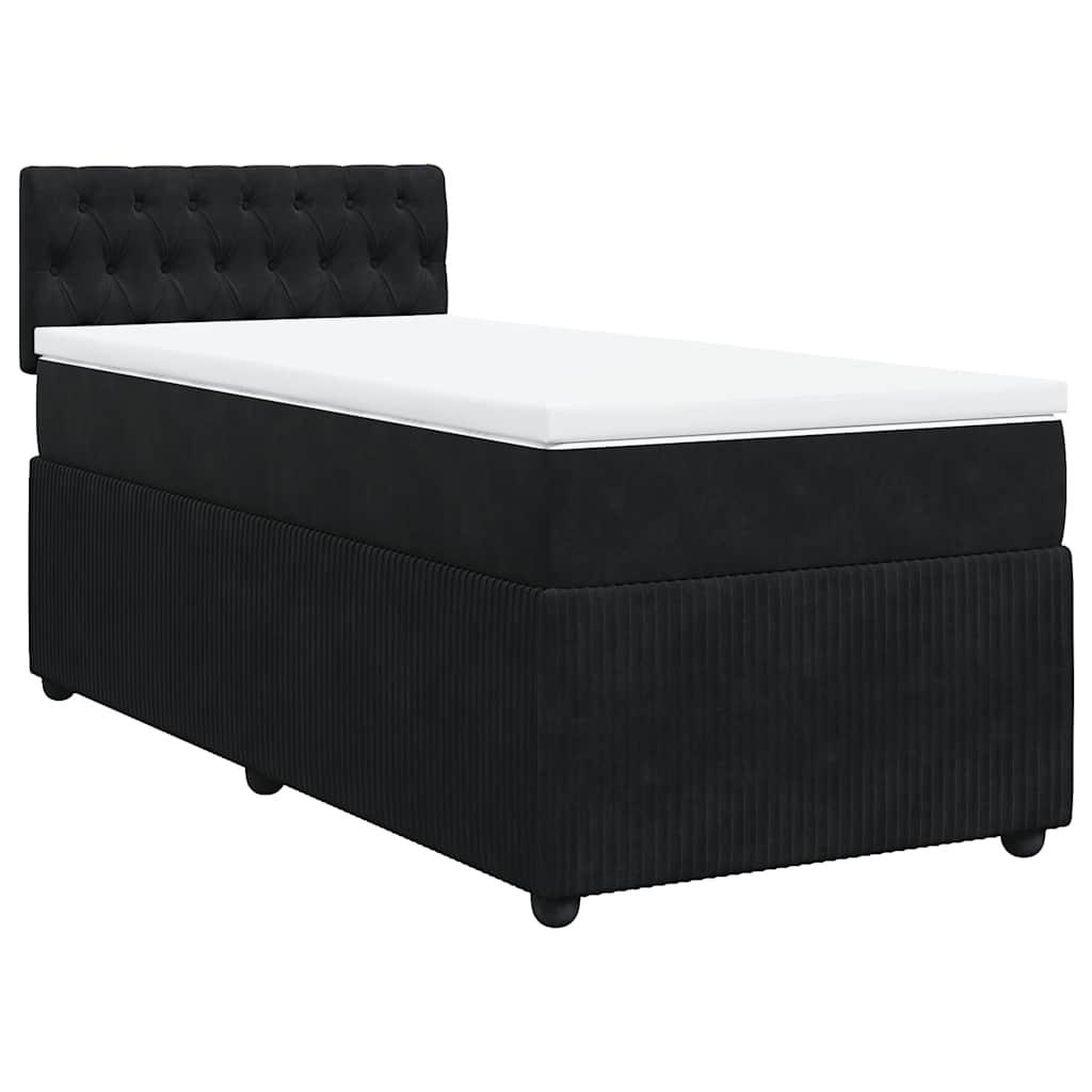 Box spring krevet s madracem crni 90x200 cm baršunasti
