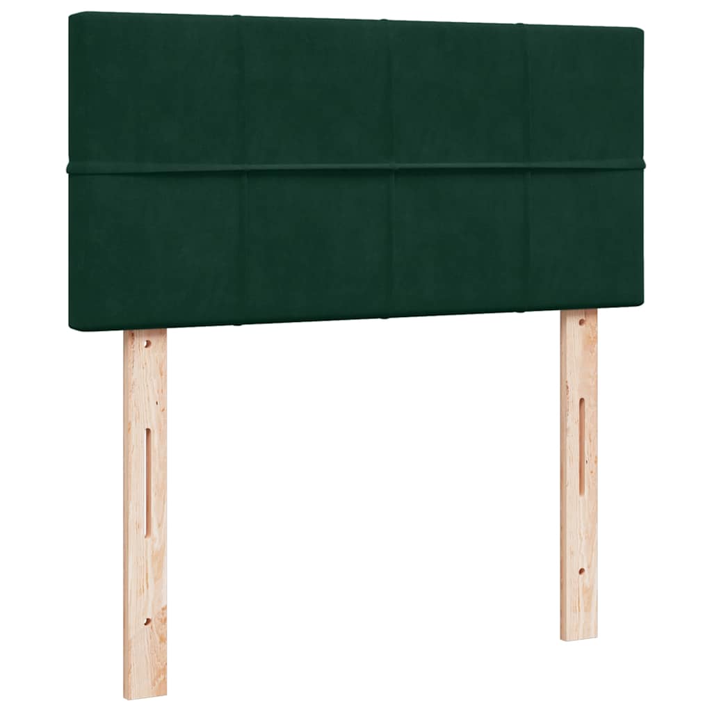 Box spring krevet s madracem tamnozeleni 90x200 cm baršunasti