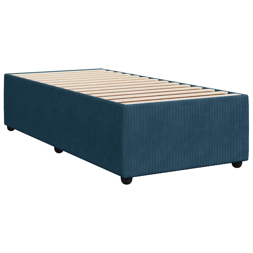 Box spring krevet s madracem plavi 90x200 cm baršunasti