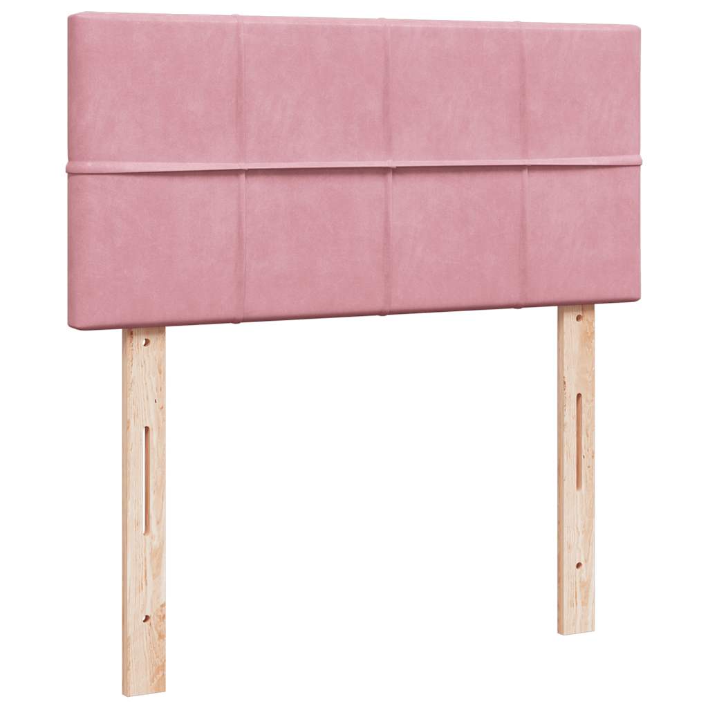 Box spring krevet s madracem ružičasti 90x200 cm baršunasti