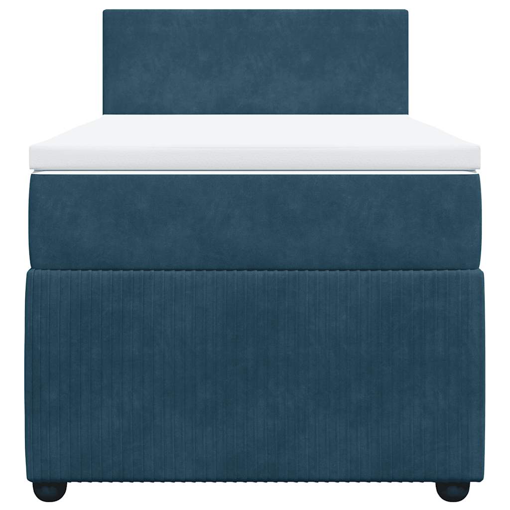 Box spring krevet s madracem plavi 100x200 cm baršunasti