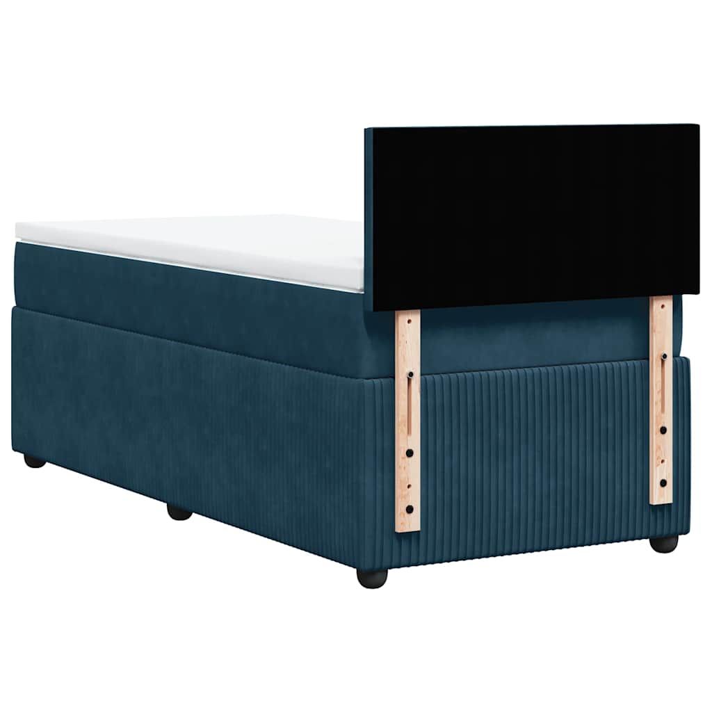Box spring krevet s madracem plavi 100x200 cm baršunasti