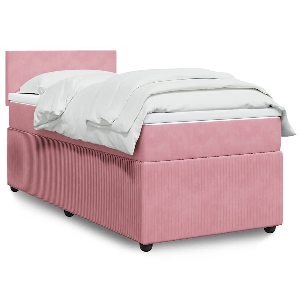 Box spring krevet s madracem ružičasti 100x200 cm baršunasti