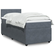 Box spring krevet s madracem tamnosivi 100x200 cm baršunasti