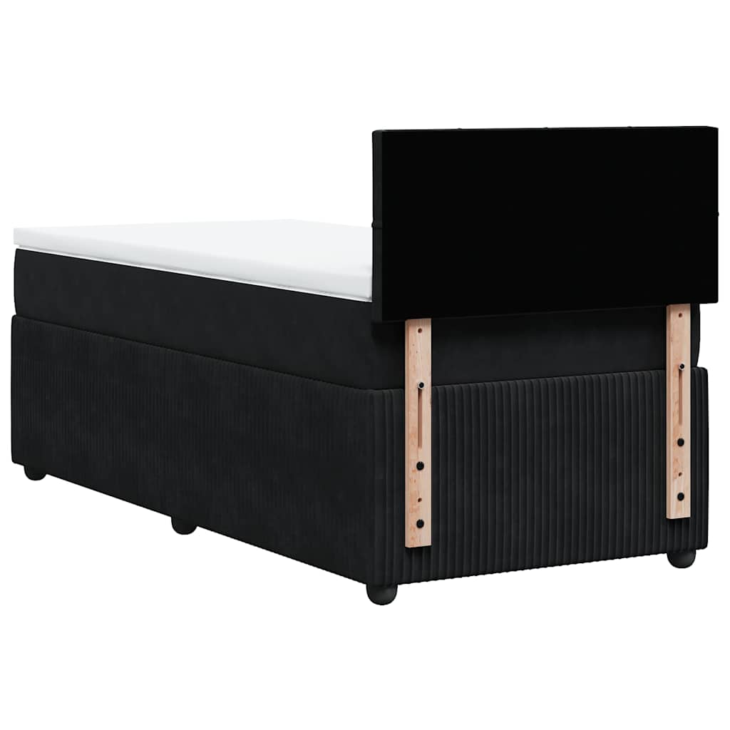 Box spring krevet s madracem crni 100x200 cm baršunasti
