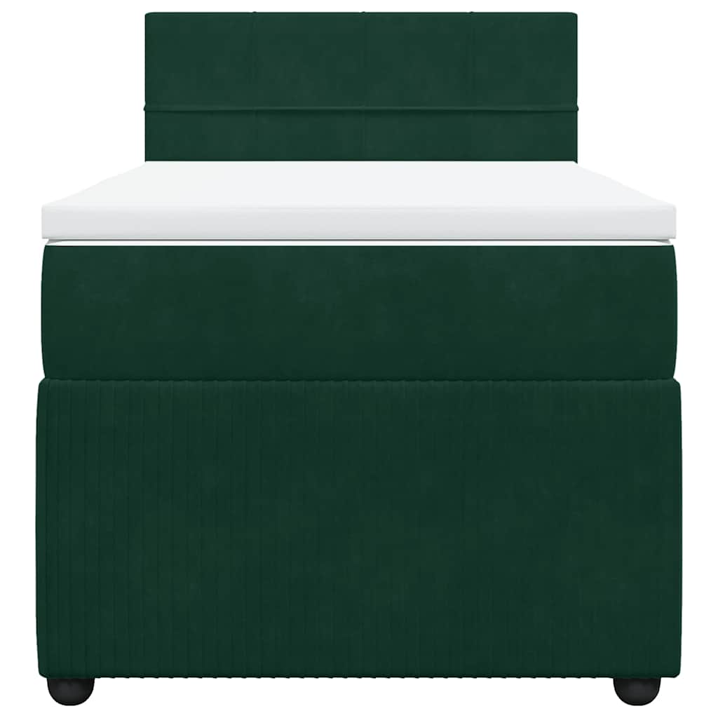 Box spring krevet s madracem tamnozeleni 100x200 cm baršunasti