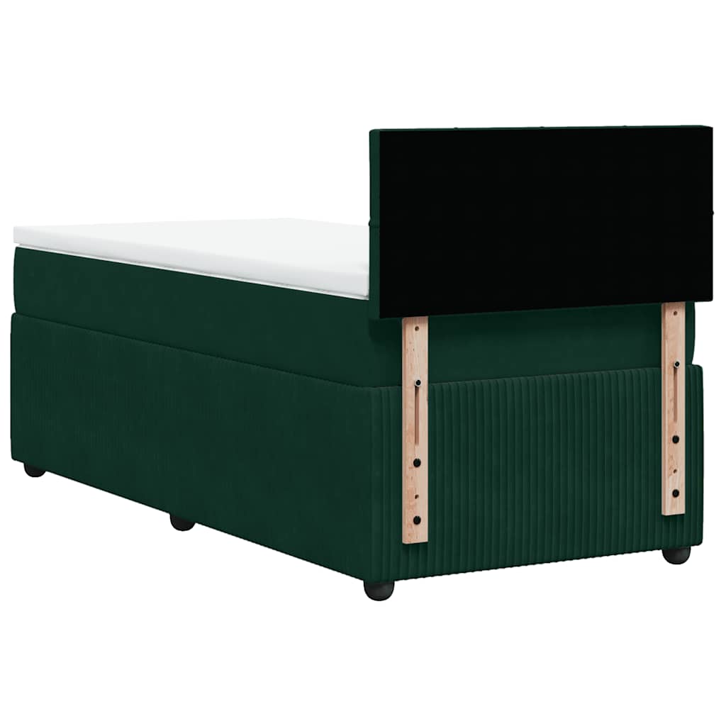 Box spring krevet s madracem tamnozeleni 100x200 cm baršunasti