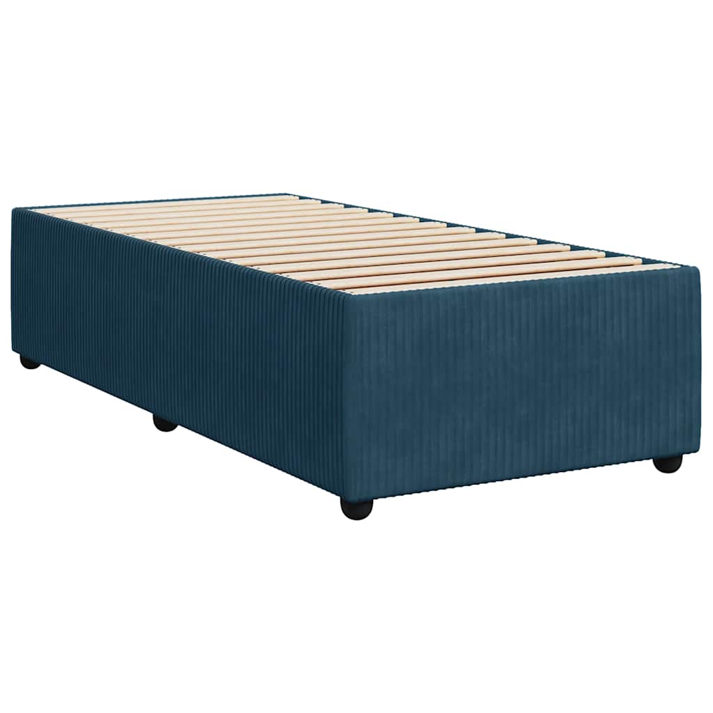 Box spring krevet s madracem plavi 100x200 cm baršunasti