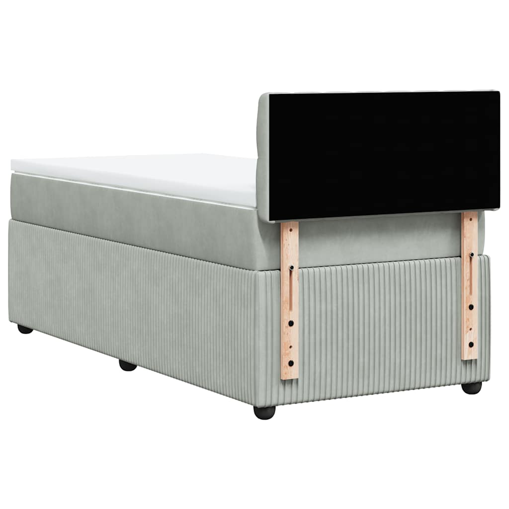 Box spring krevet s madracem svjetlosivi 100x200 cm baršunasti