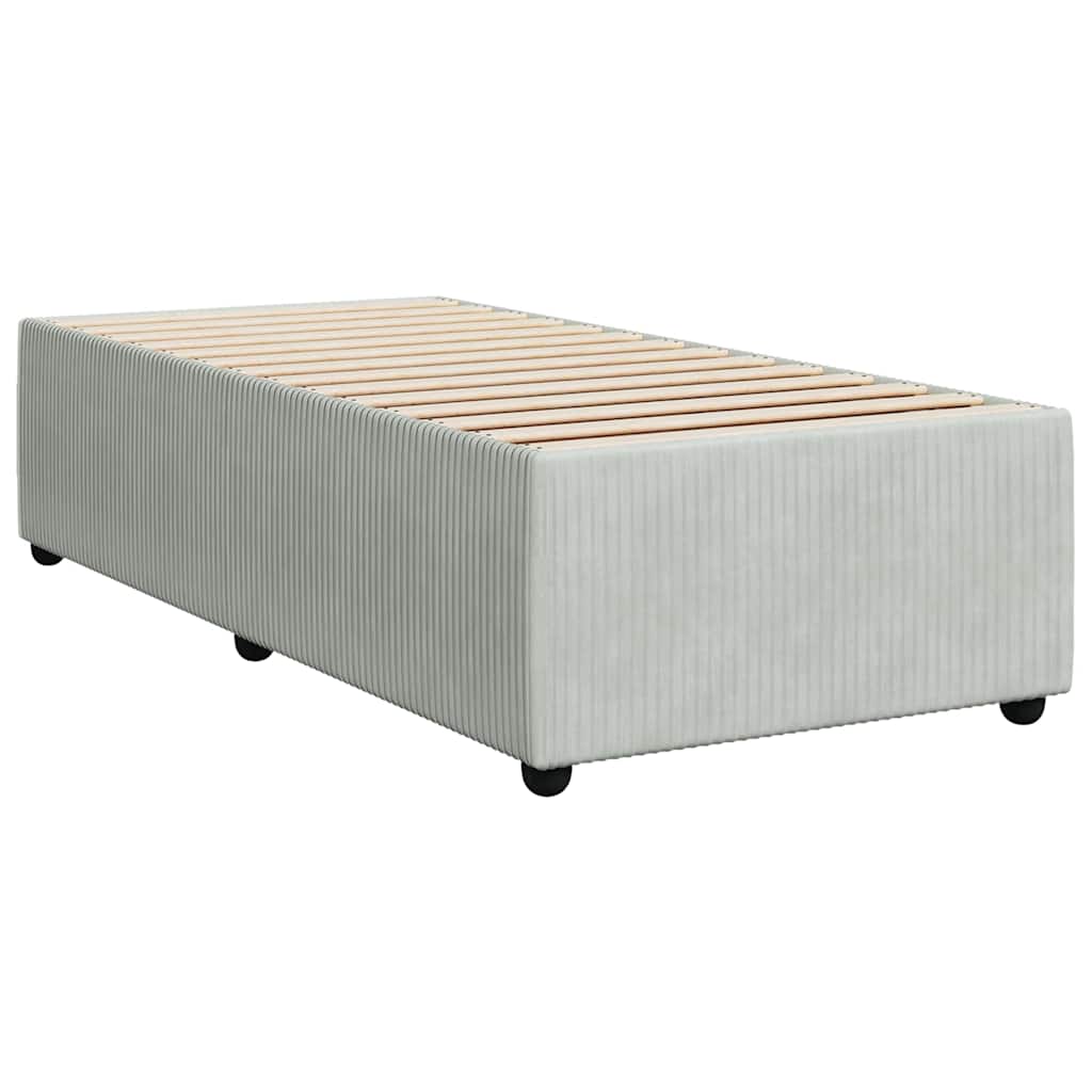 Box spring krevet s madracem svjetlosivi 100x200 cm baršunasti