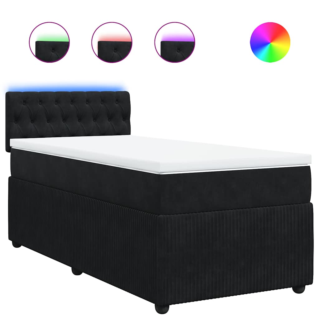 Box spring krevet s madracem crni 100x200 cm baršunasti