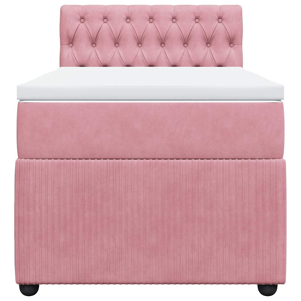Box spring krevet s madracem ružičasti 100x200 cm baršunasti
