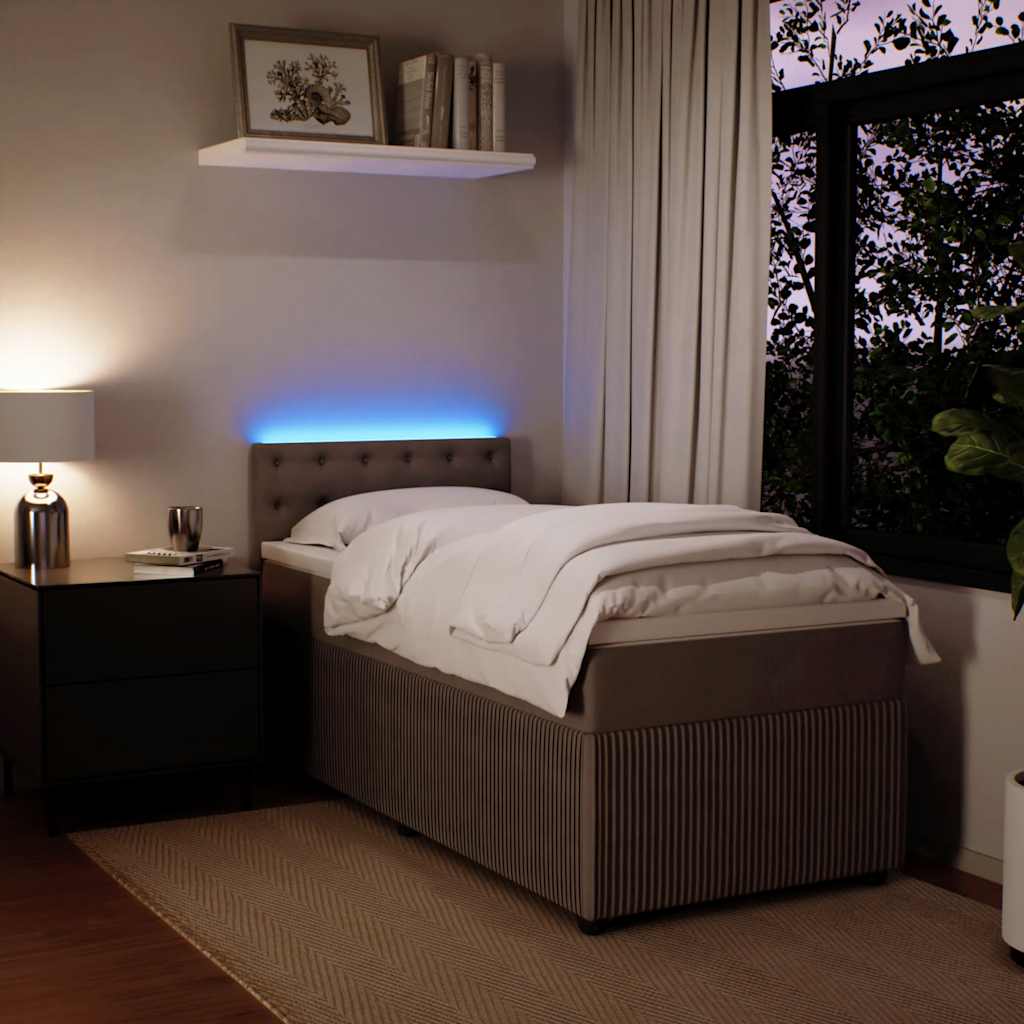 Box spring krevet s madracem svjetlosivi 100x200 cm baršunasti