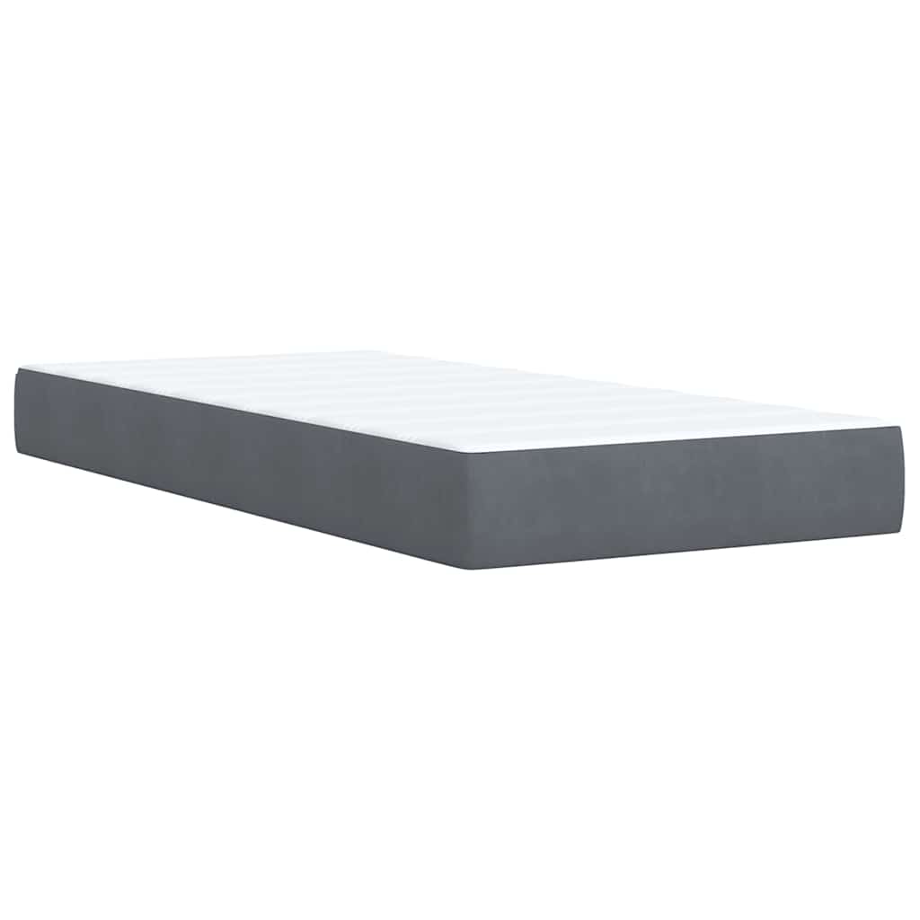 Box spring krevet s madracem tamnosivi 100x200 cm baršunasti