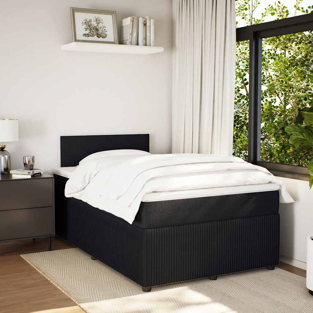Krevet box spring s madracem crni 120 x 190 cm baršunasti