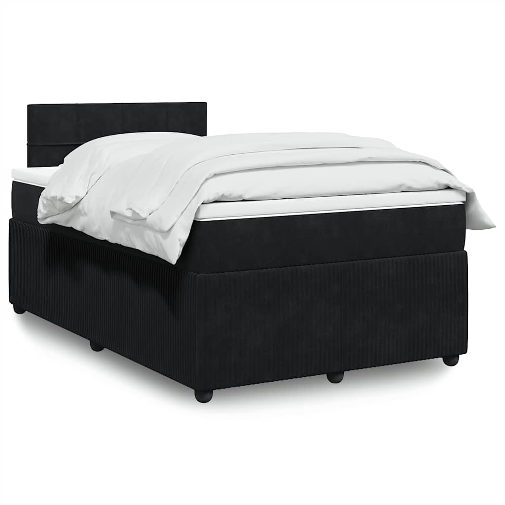 Krevet box spring s madracem crni 120 x 190 cm baršunasti