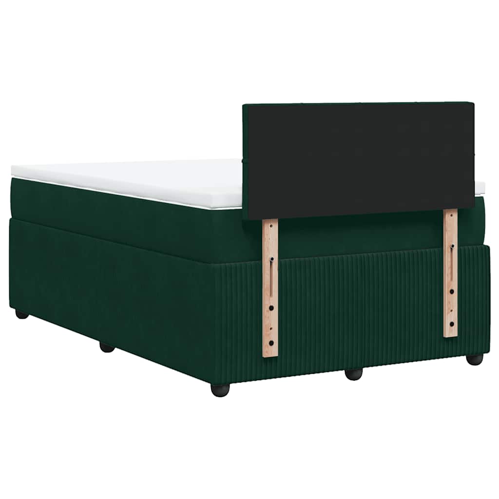 Krevet box spring s madracem tamnozeleni 120x190 cm baršunasti