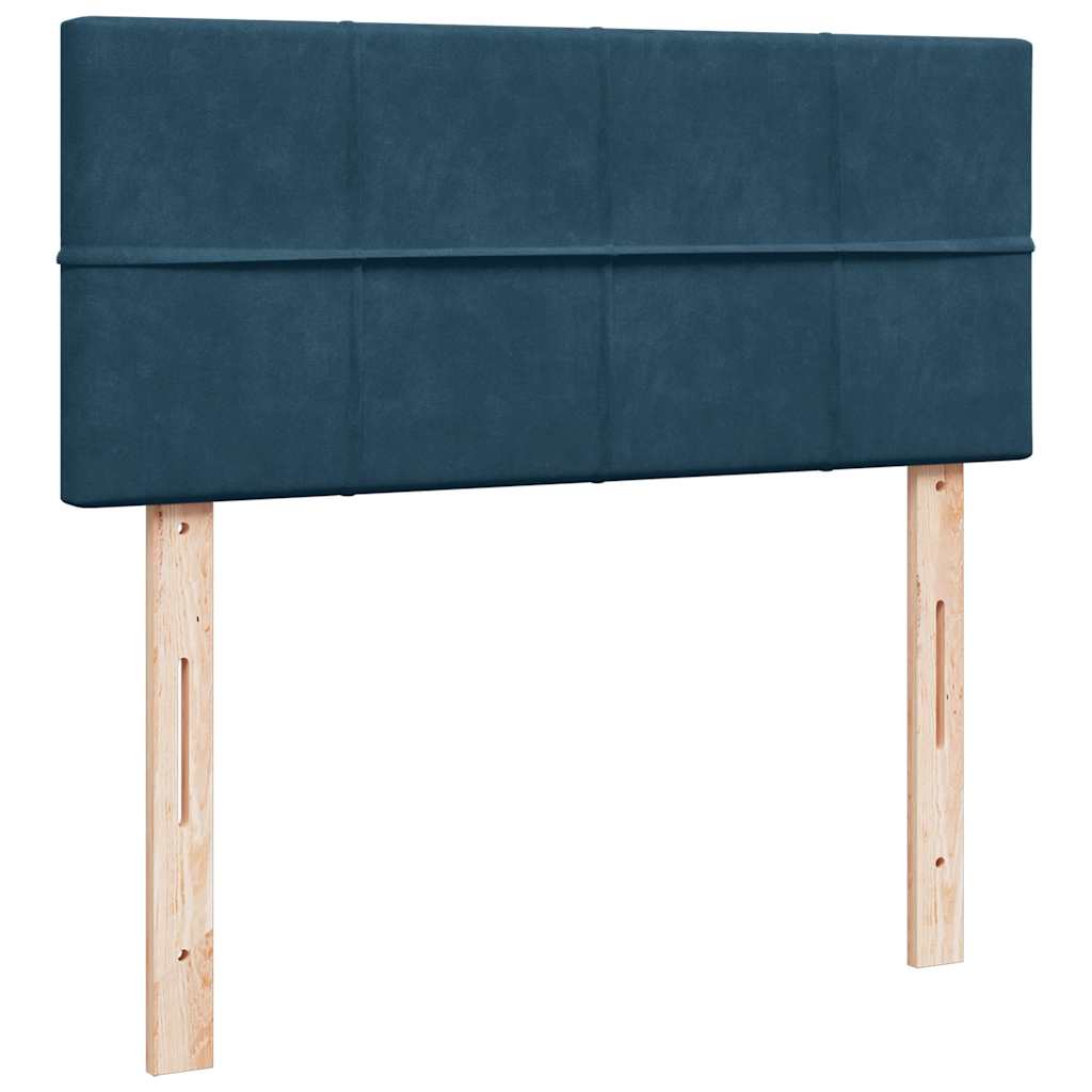 Krevet s oprugama i madracem plavi 120 x 190 cm baršun