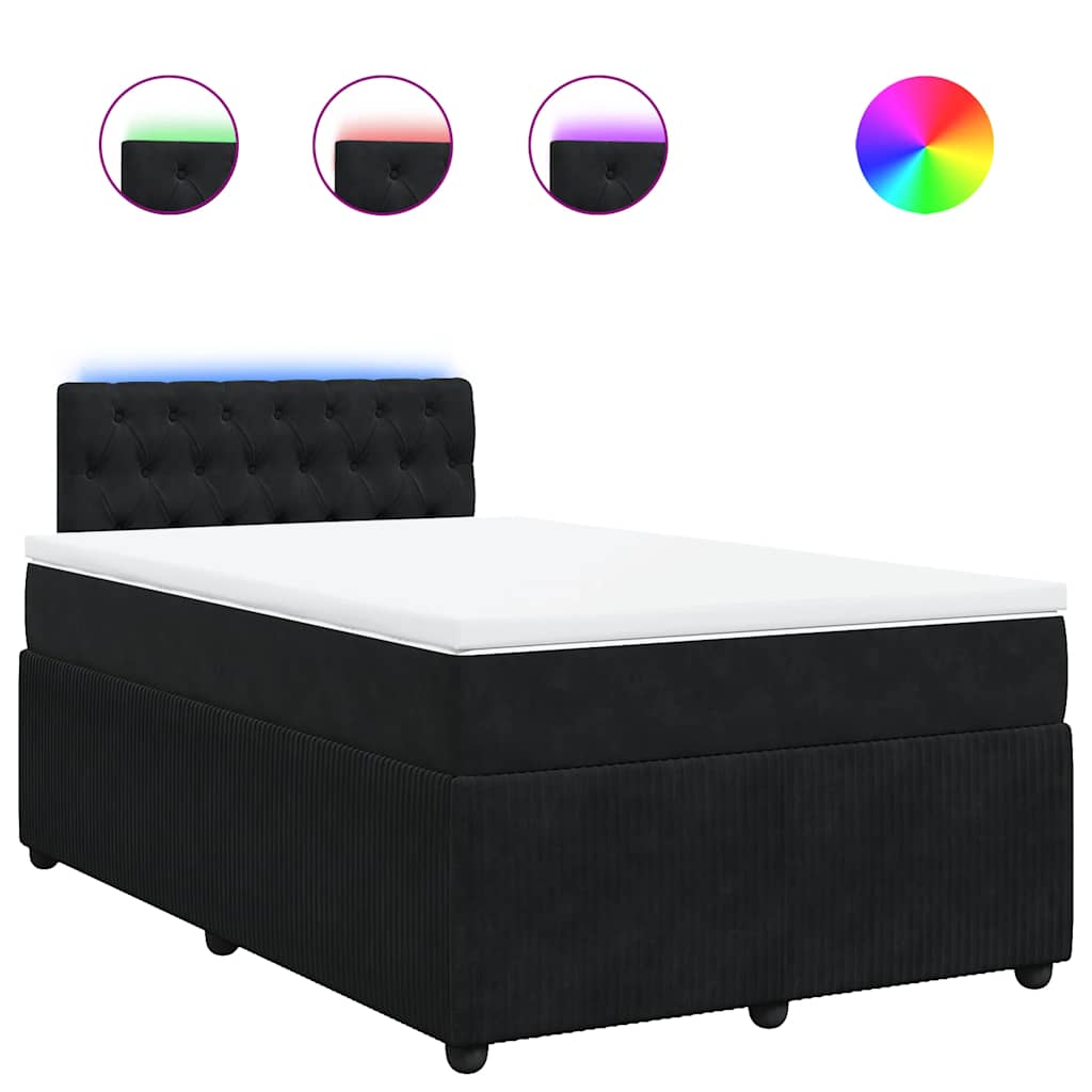 Krevet box spring s madracem crni 120 x 190 cm baršunasti