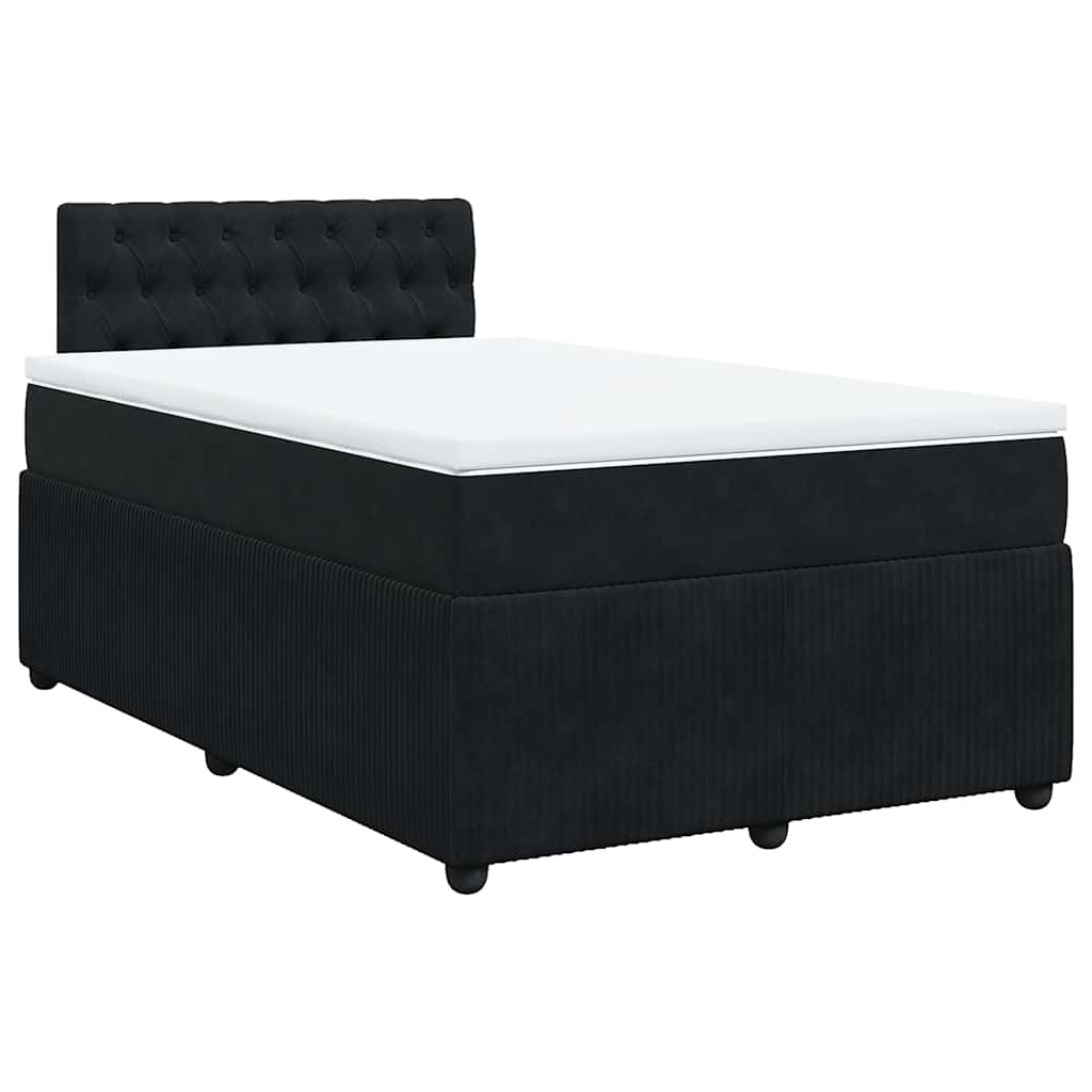 Krevet box spring s madracem crni 120 x 190 cm baršunasti