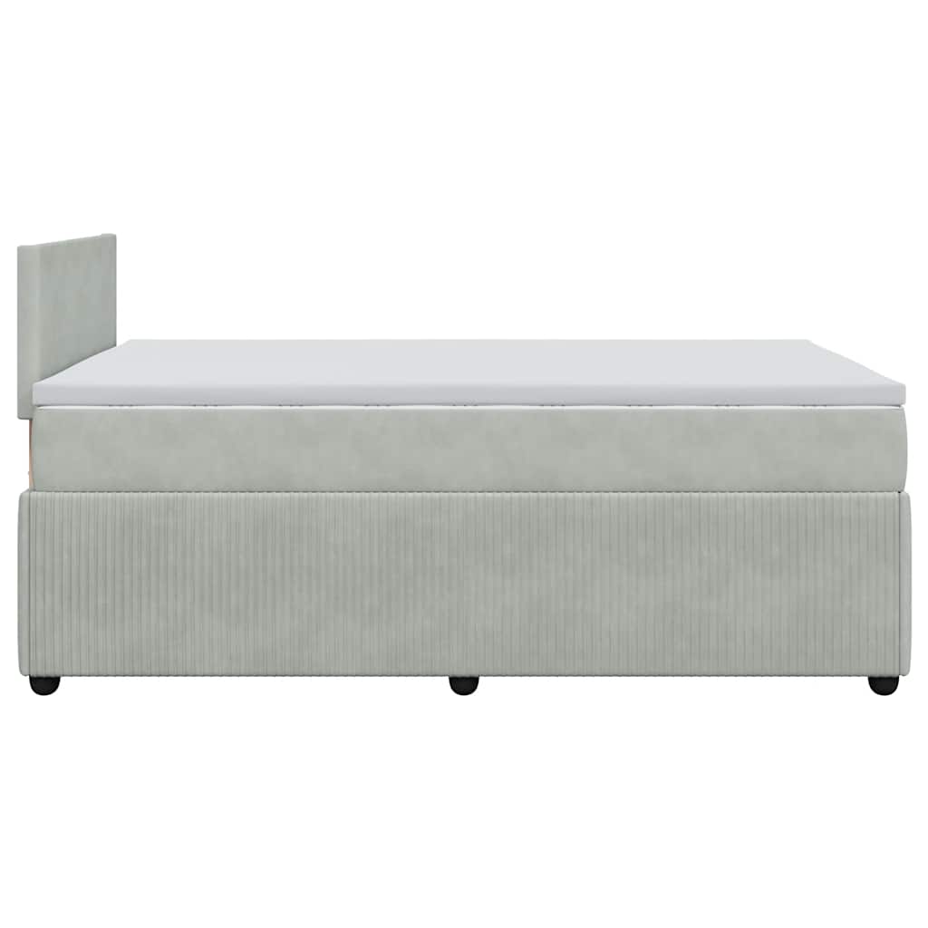 Box spring krevet s madracem svjetlosivi 120x200 cm baršunasti