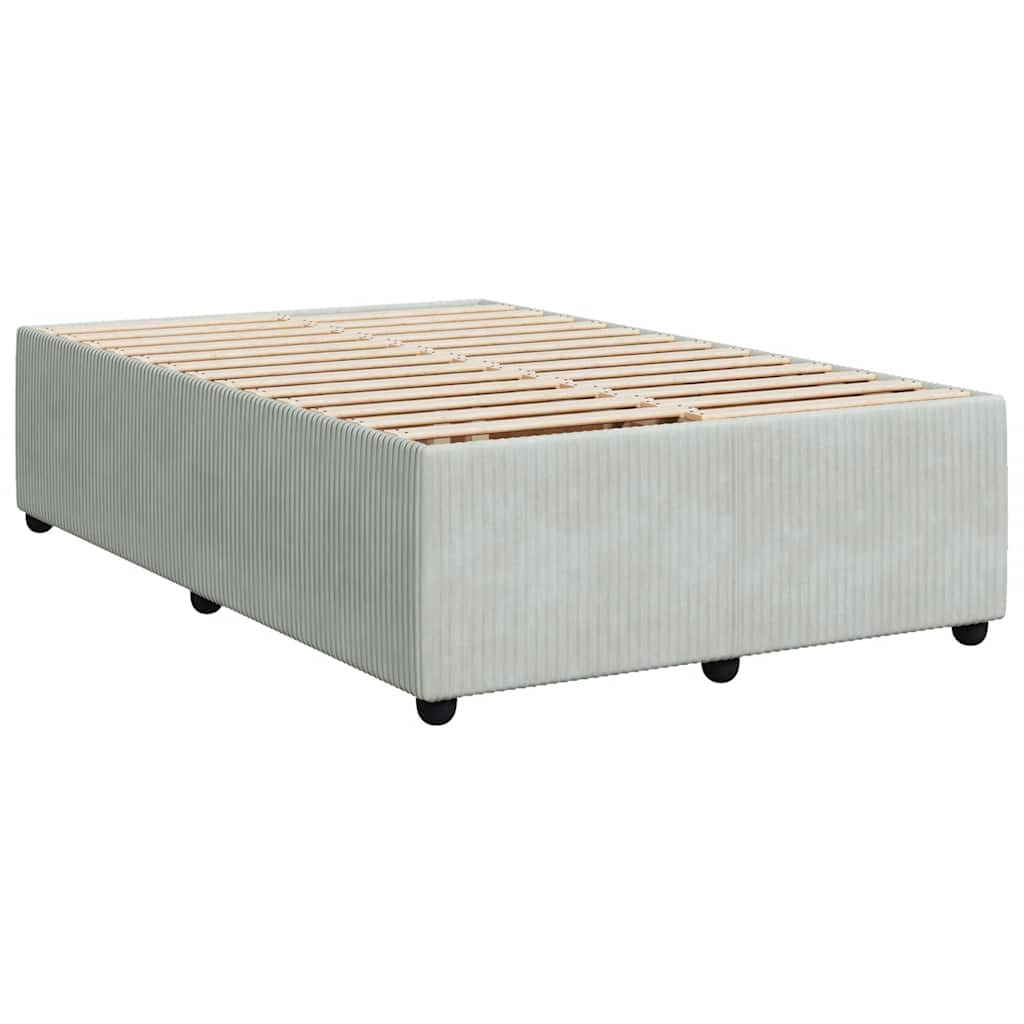 Box spring krevet s madracem svjetlosivi 120x200 cm baršunasti