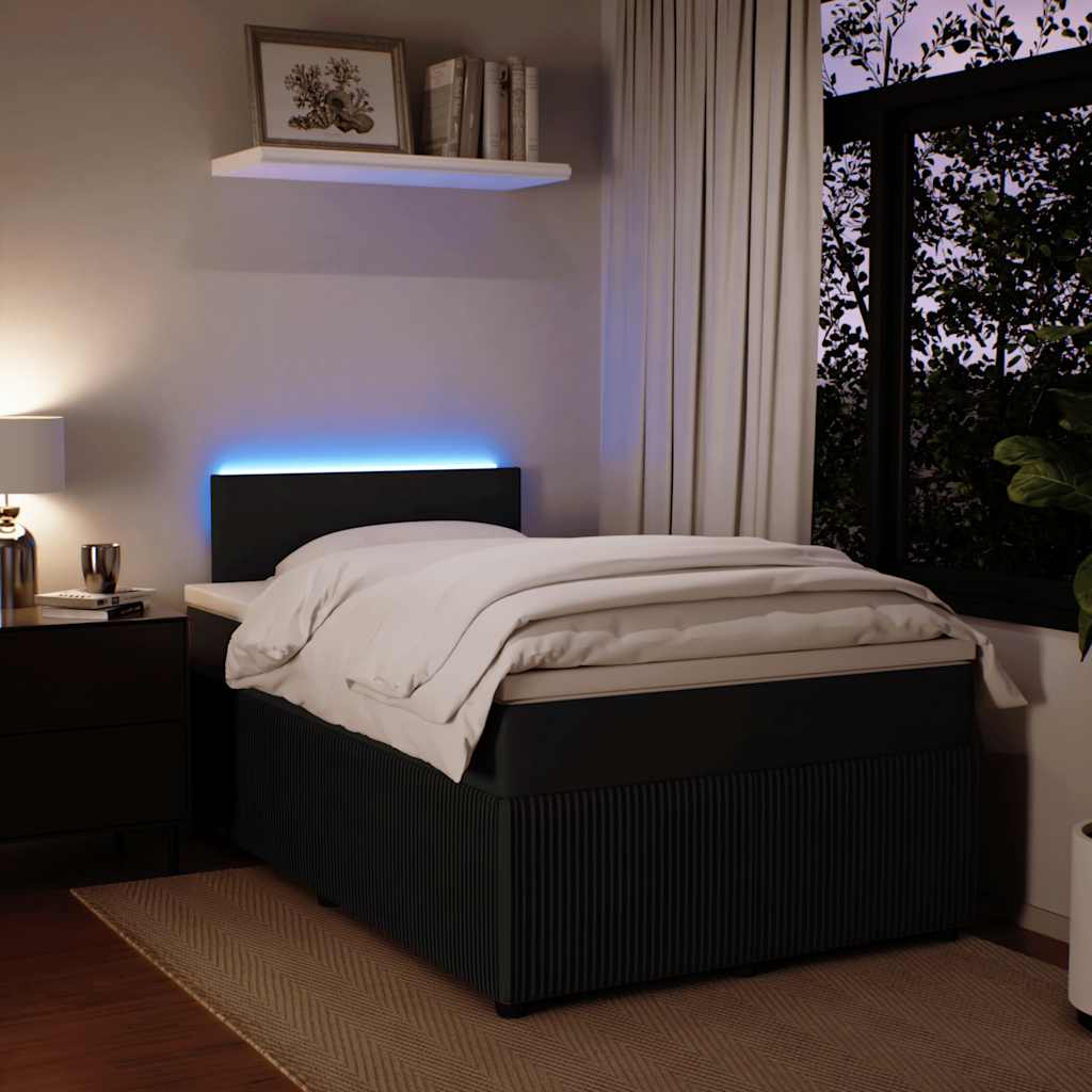 Box spring krevet s madracem crni 120 x 200 cm baršunasti