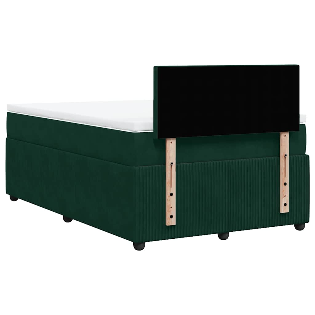 Box spring krevet s madracem tamnozeleni 120x200 cm baršunasti