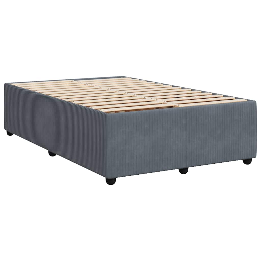 Box spring krevet s madracem tamnosivi 120 x 200 cm baršunasti