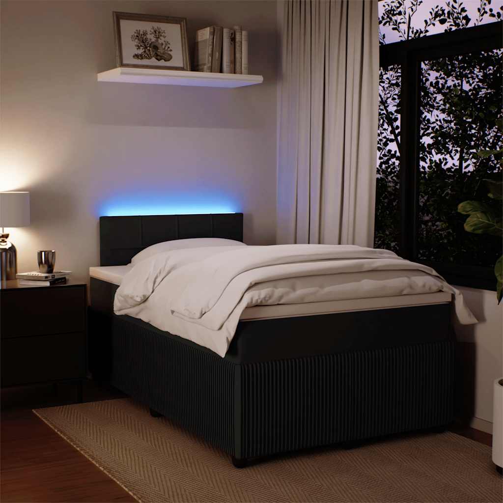 Box spring krevet s madracem crni 120 x 200 cm baršunasti